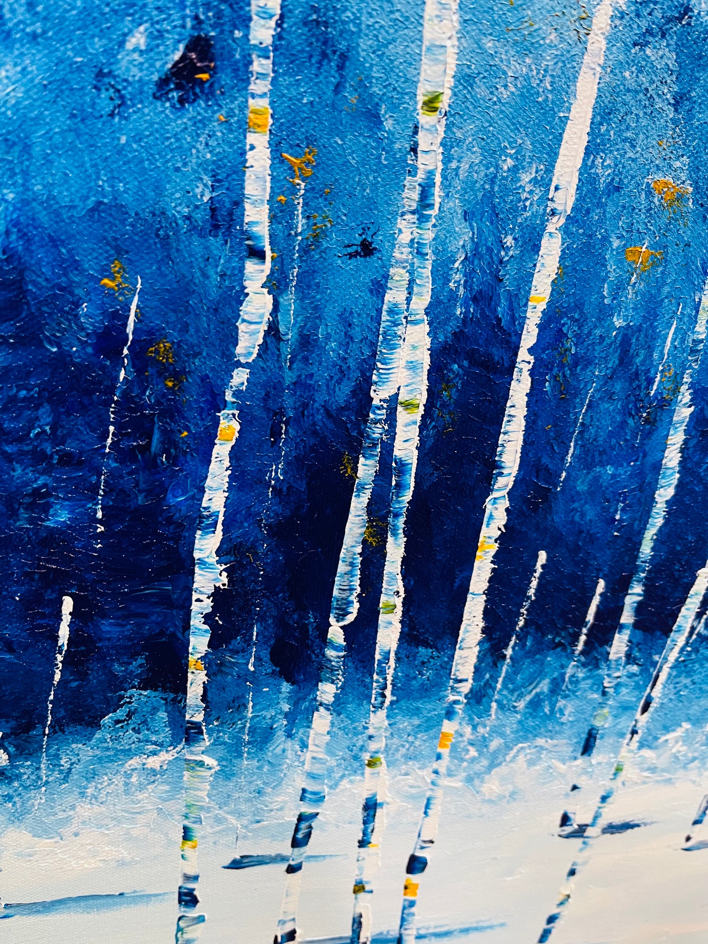 Blue Winters- Abstract Colorado Winter Landscape with Aspen Trees