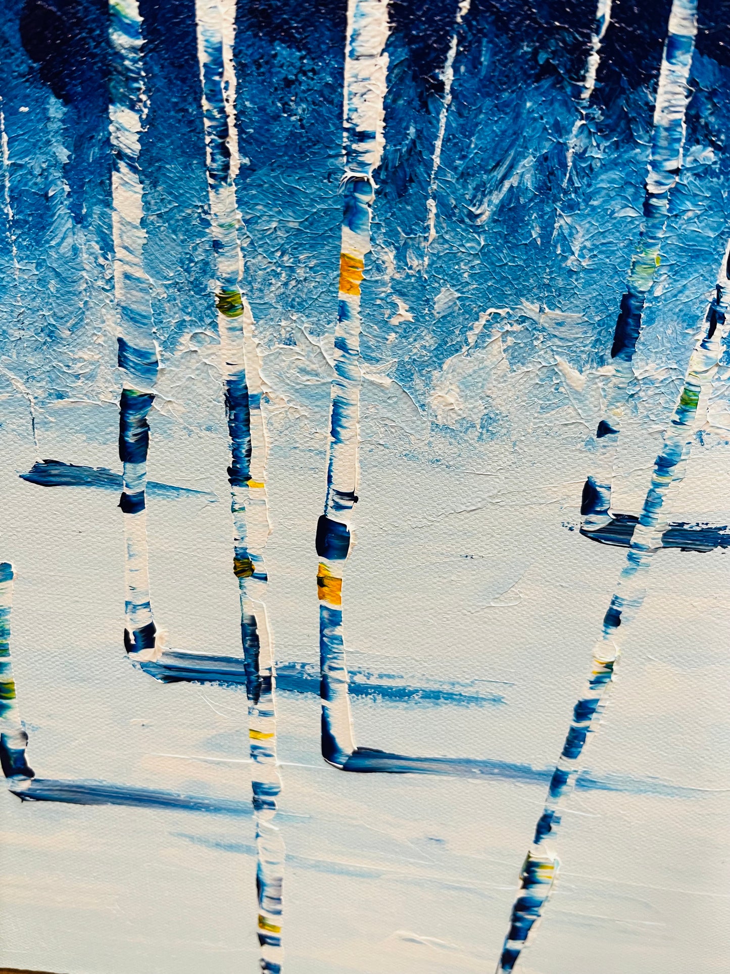 Blue Winters- Abstract Colorado Winter Landscape with Aspen Trees