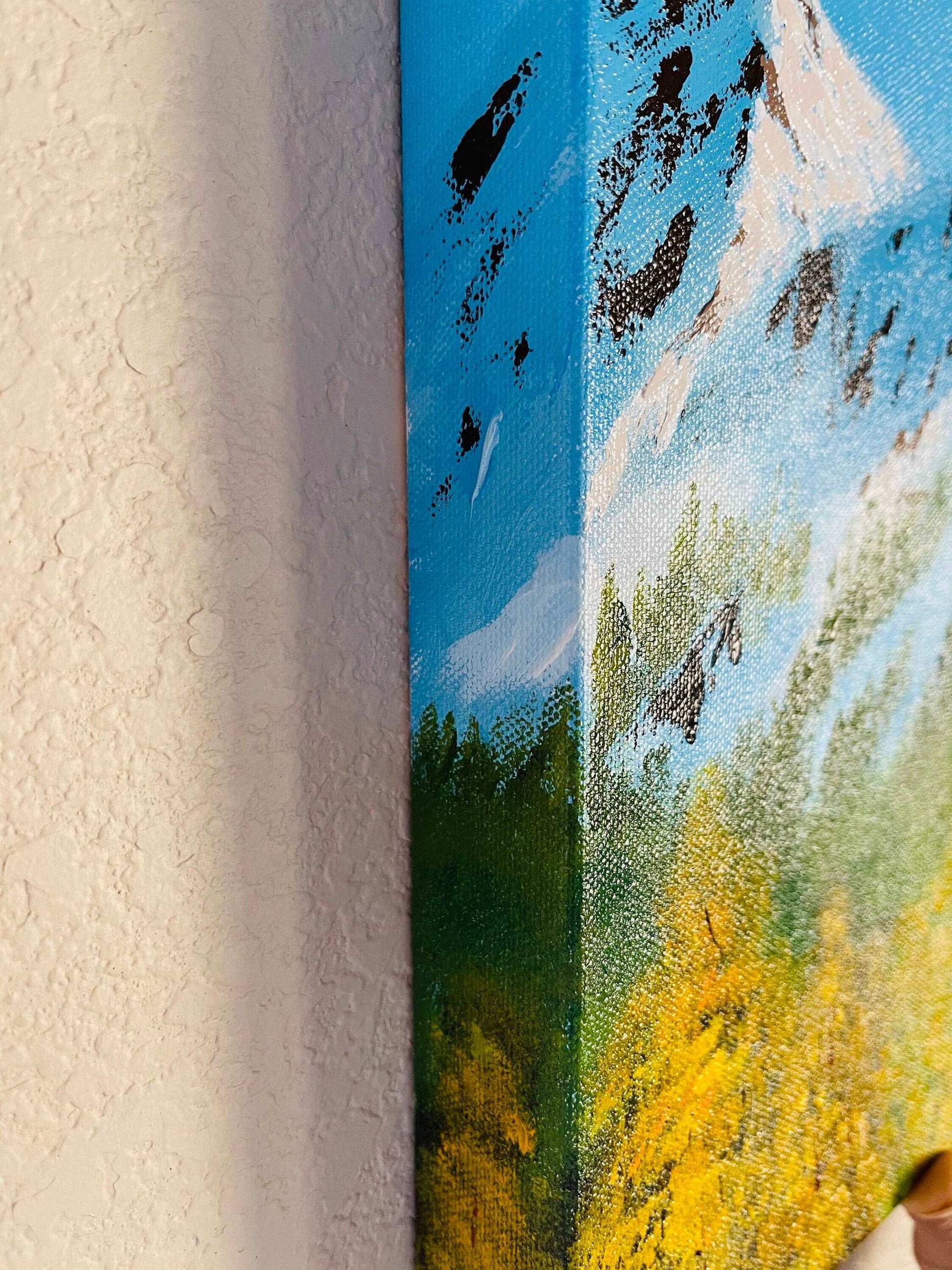 Snowy mountain painting commission