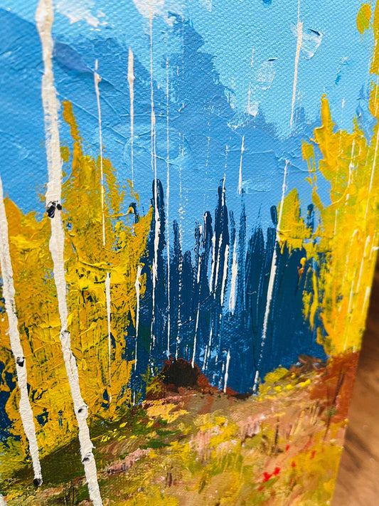 Landscape Art, Aspens with Trails