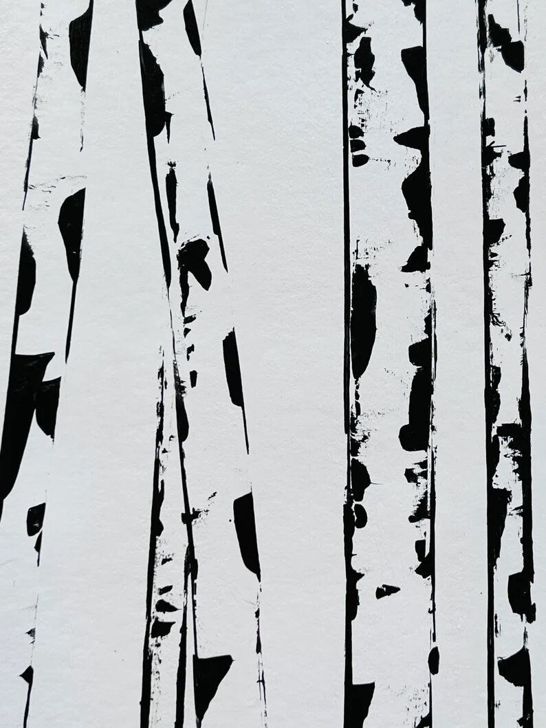 Black and White Aspen Painting - Large sizes.