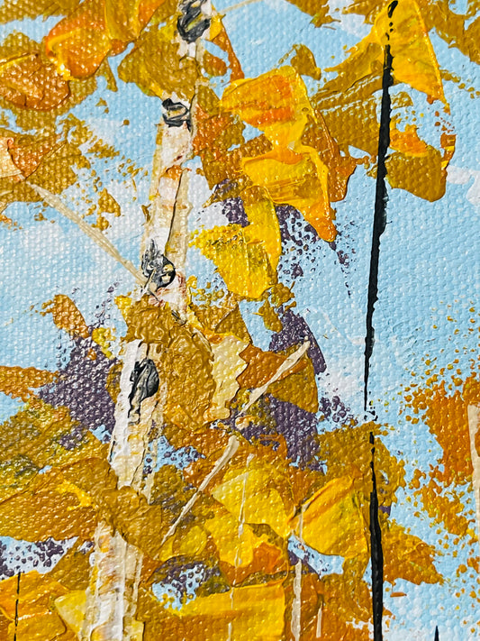 Aspen with a river stream