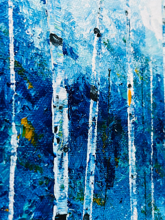 Abstract winter Aspens