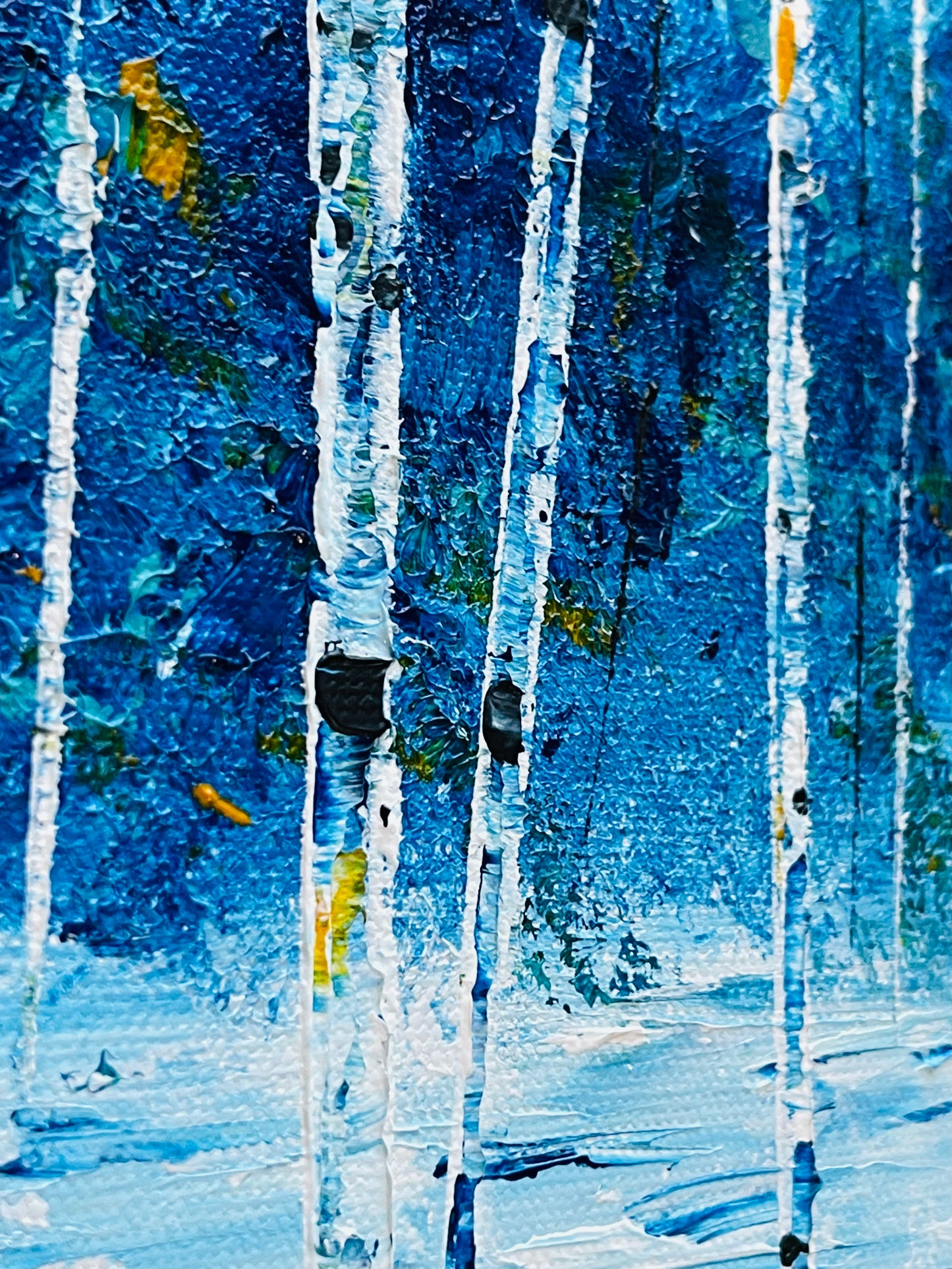 Abstract winter Aspens