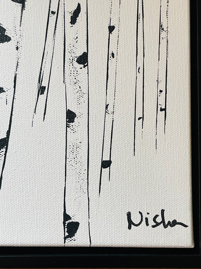 ZEN-Framed Black and White Aspens - Small