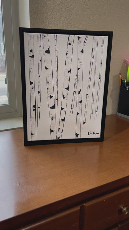 ZEN-Framed Black and White Aspens - Small