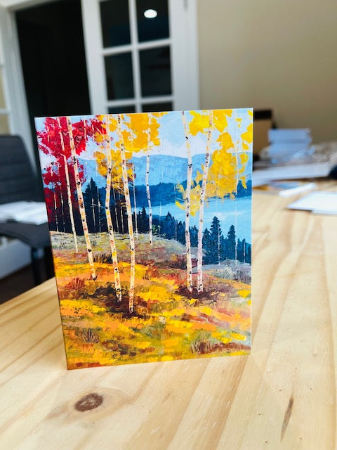 Aspen Art with Lake Notecards