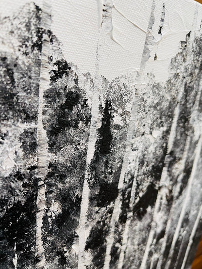 Black and White Aspen Painting