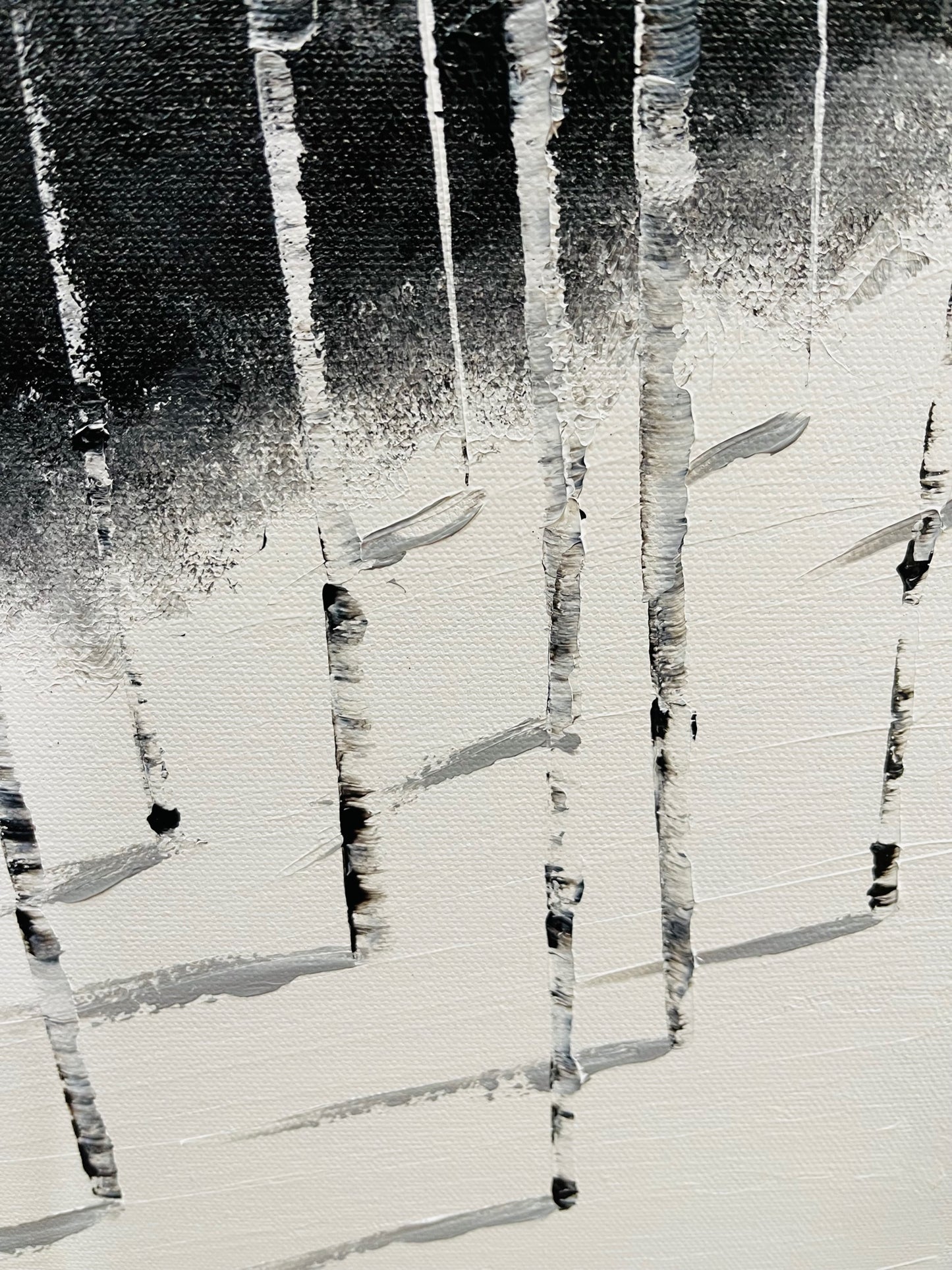 Black and White Aspen Painting