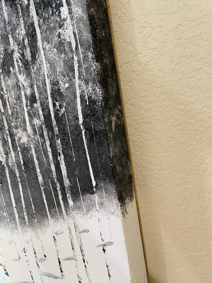 Black and White Aspen Painting