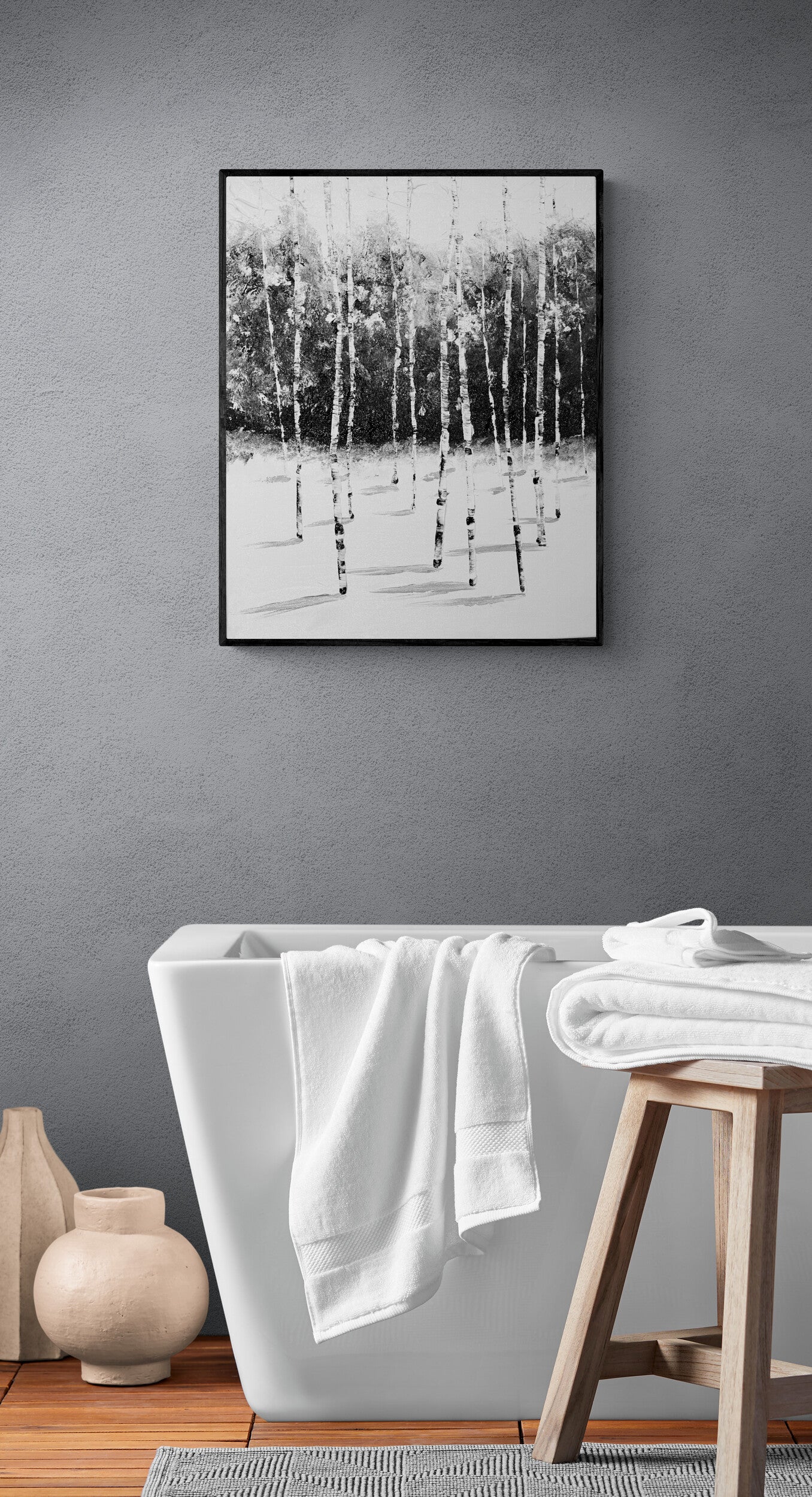 Black and White Aspen Painting - Inner Peace