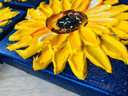 Sunflower Painting Mini Canvas with easel, Sunflower Gifts by Nisha Ghela