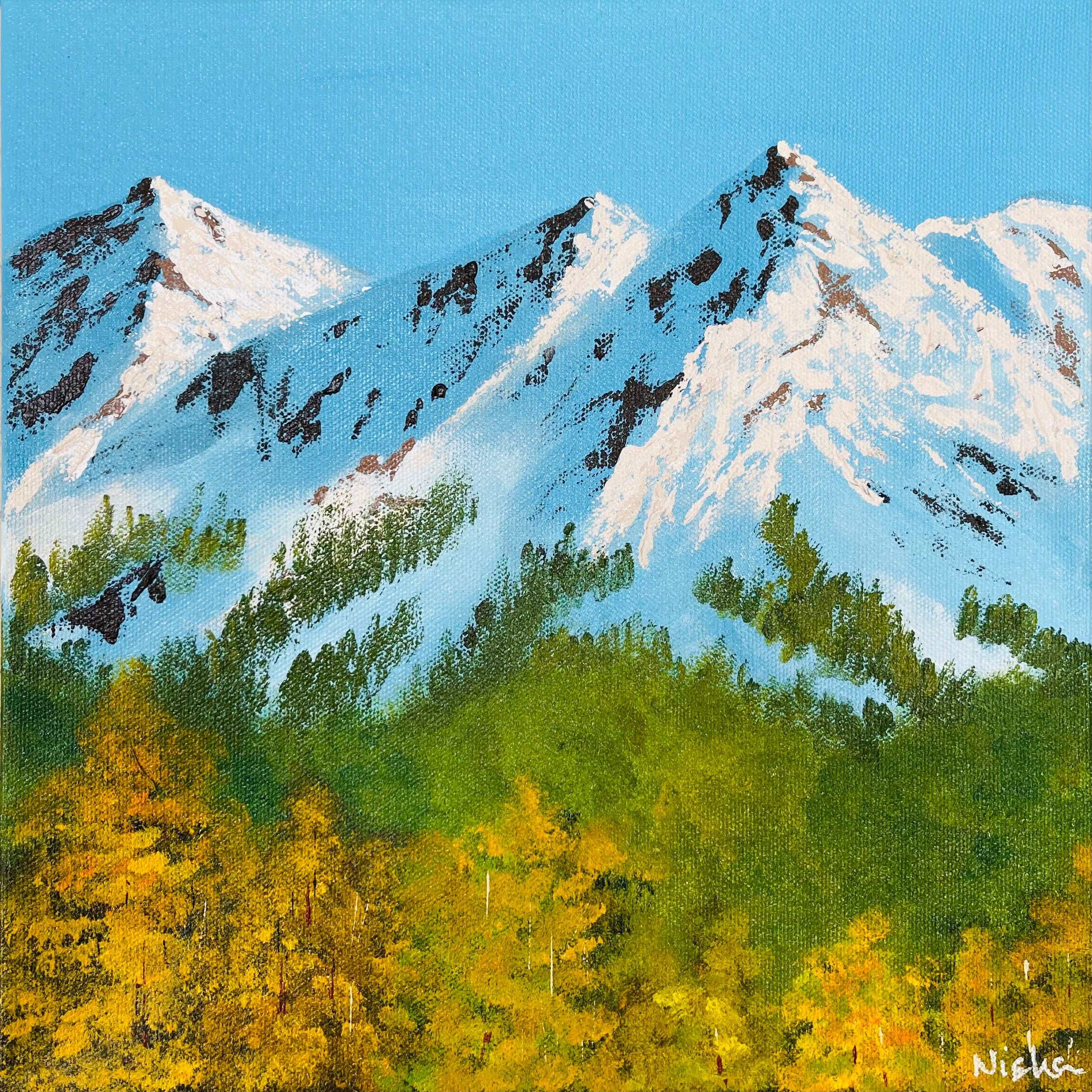 Snowy Mountain Painting Commission – Nisha Fine Art