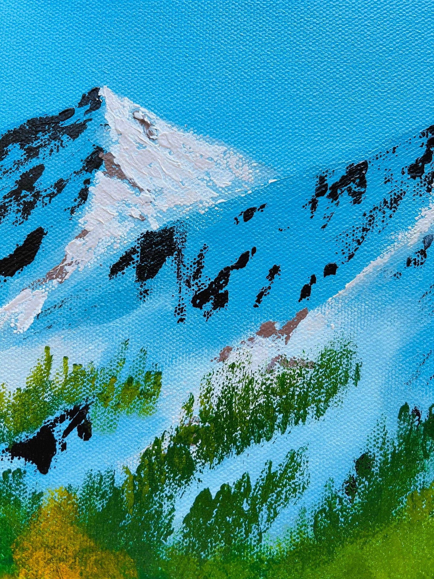 Snowy mountain painting commission