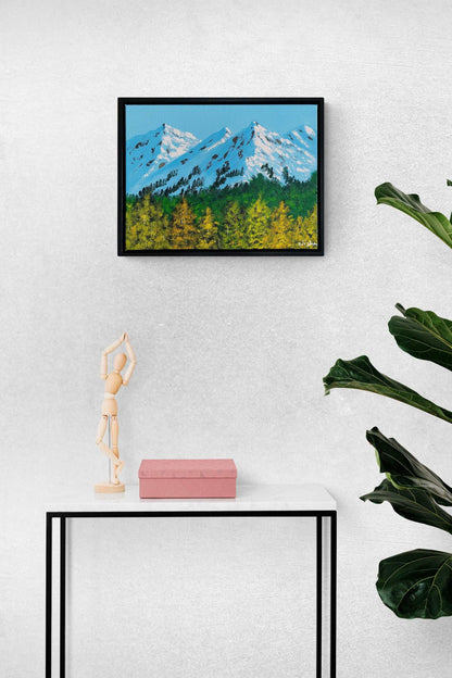 Snowy mountain painting  with Trees- ready to ship. Colorado mountain painting, Landscape Colorado art by Nisha Ghela