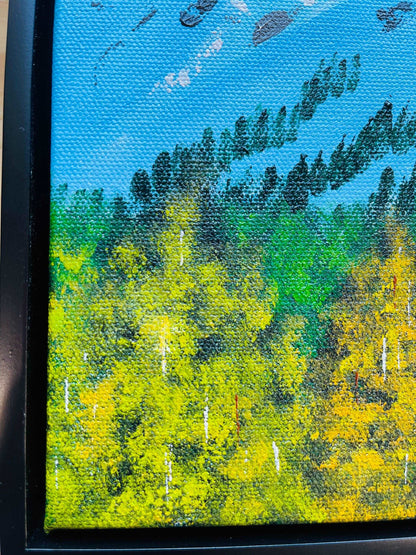 Snowy mountain painting  with Trees- ready to ship. Colorado mountain painting, Landscape Colorado art by Nisha Ghela