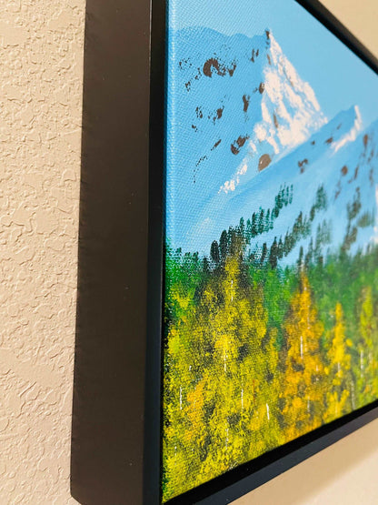 Snowy mountain painting  with Trees- ready to ship. Colorado mountain painting, Landscape Colorado art by Nisha Ghela