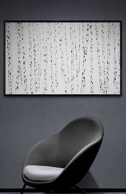 Black and White Aspen Tree Painting - Large sizes. Colorado Landscape Paintings