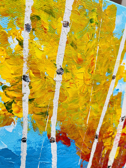 Landscape Art, Aspens with Trails