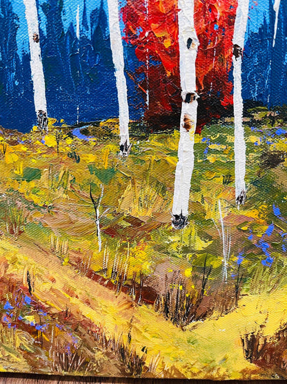 Landscape Art, Aspens with Trails