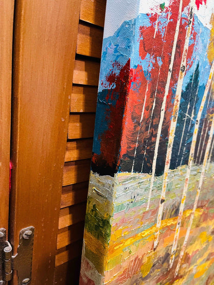 Fall Landscape Painting with Aspen Trees - Aspen Gold
