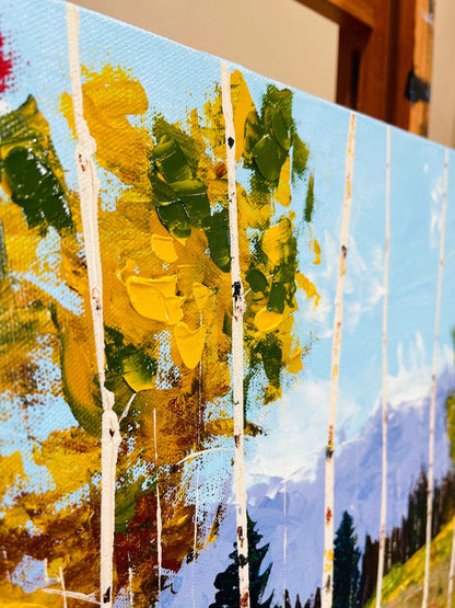 Colorado Landscape Painting - Aspen Grove in Fall