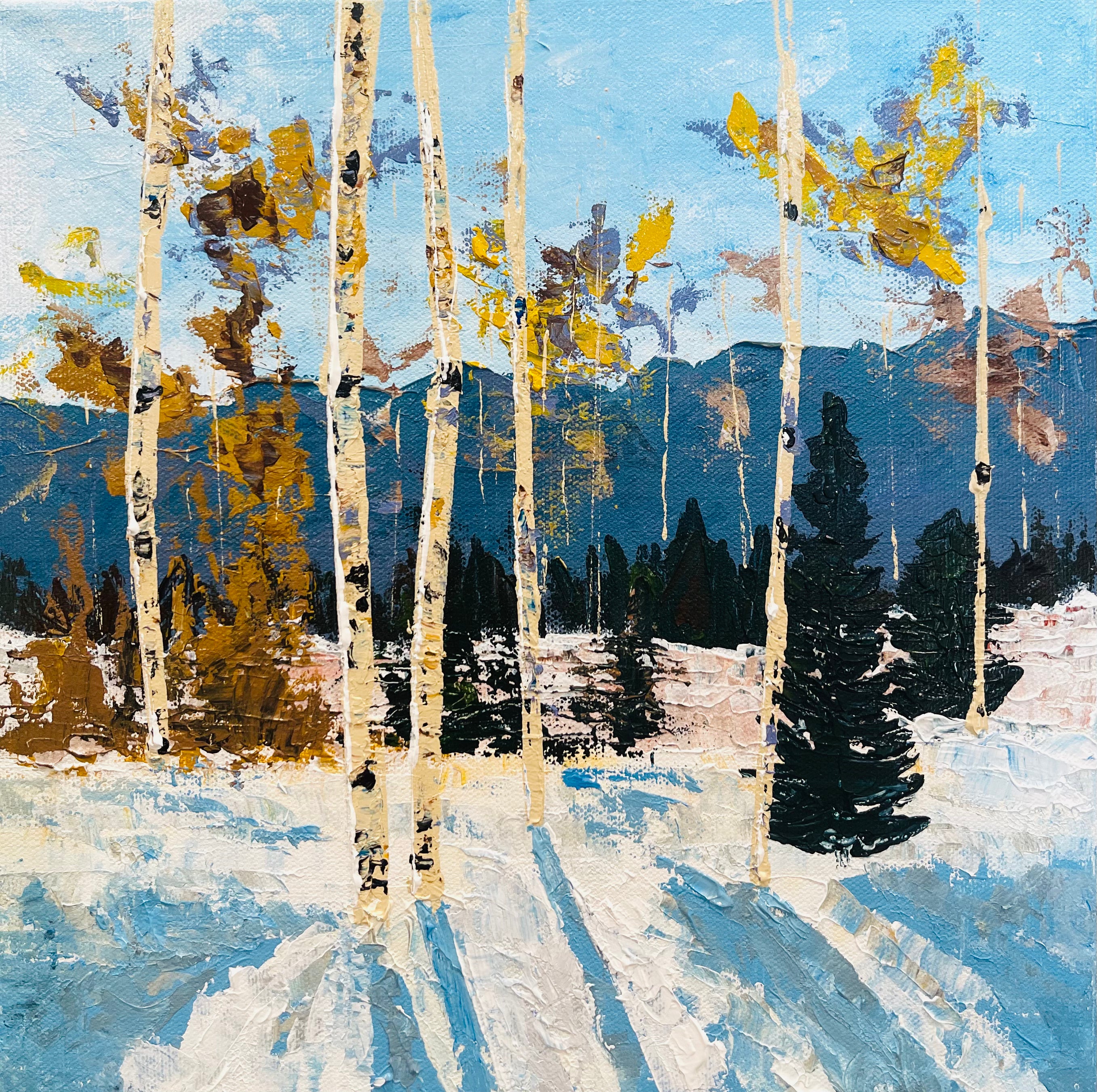 Colorado Winter Landscape with Aspen Trees – Nisha Fine Art