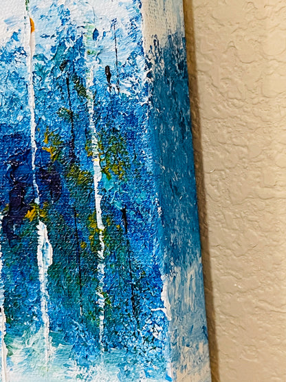 Abstract winter Aspens