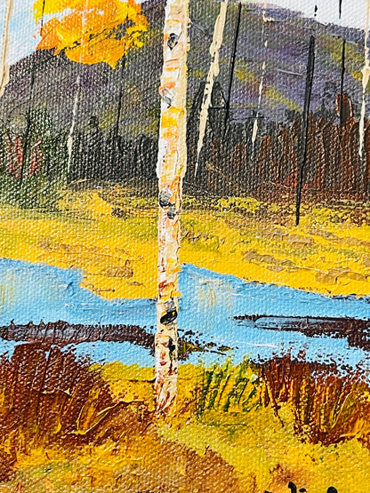 Aspen with a river stream