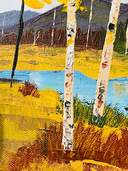 Aspen with a river stream
