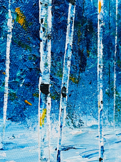 Abstract winter Aspens