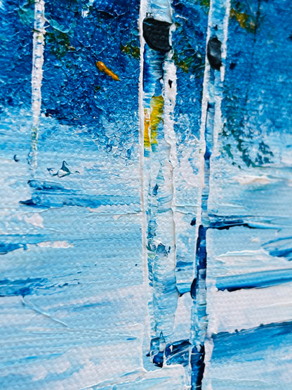 Abstract winter Aspens